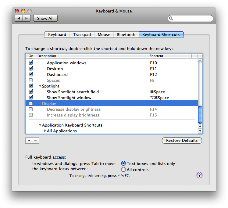 Hotkey shortcuts for os x 1